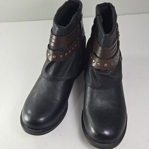 Global Win Black and Brown‎ Ankle Booties Size 6.5